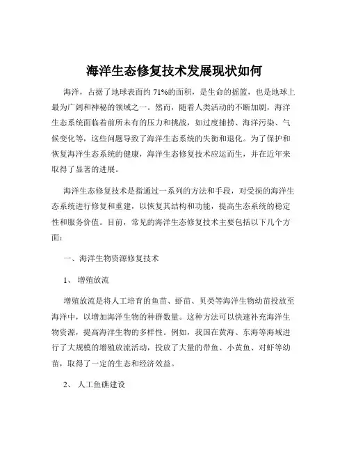 海洋生态修复技术发展现状如何