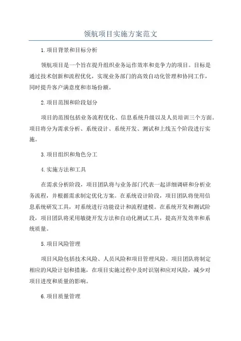 领航项目实施方案范文