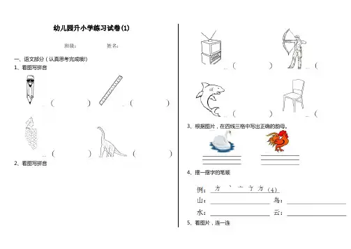 幼儿园升小学练习试卷(1)