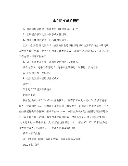 成立团支部的程序