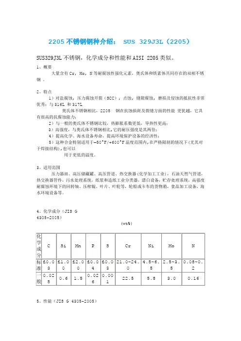 2205不锈钢钢种介绍