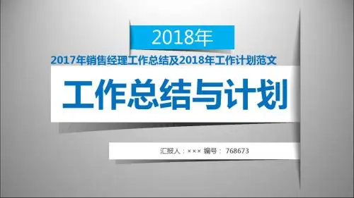 2017年销售经理工作总结及2018年工作计划范文模板