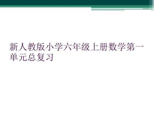 新人教版小学六年级上册数学第一单元总复习