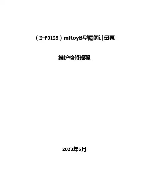 计量泵检修规程