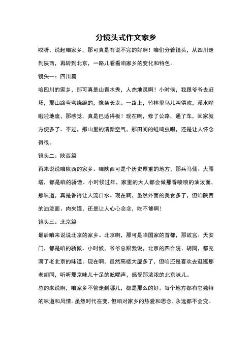 分镜头式作文家乡
