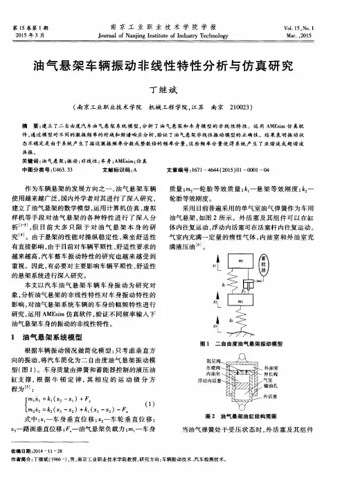 油气悬架车辆振动非线性特性分析与仿真研究