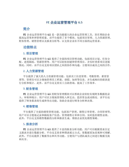 fe企业运营管理平台6.5