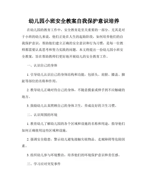 幼儿园小班安全教案自我保护意识培养