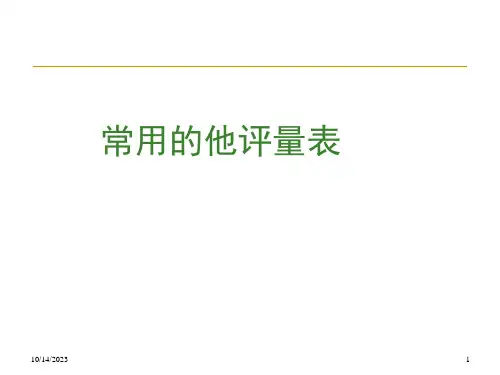 常用的他评量表ppt课件