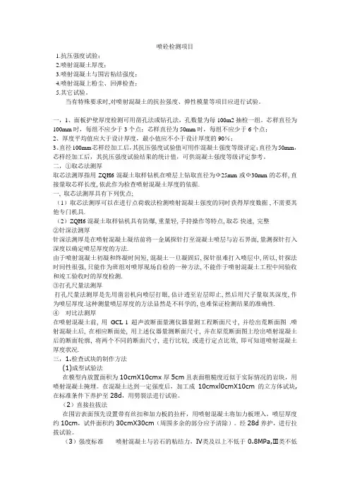 喷砼检测项目