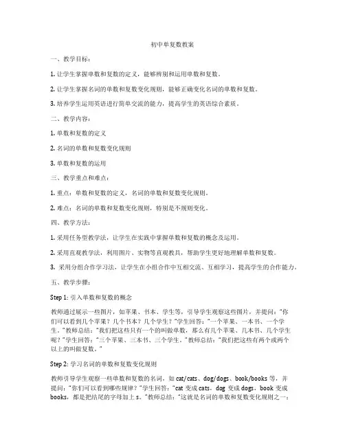 初中单复数教案