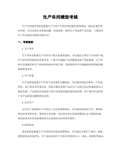 生产车间绩效考核
