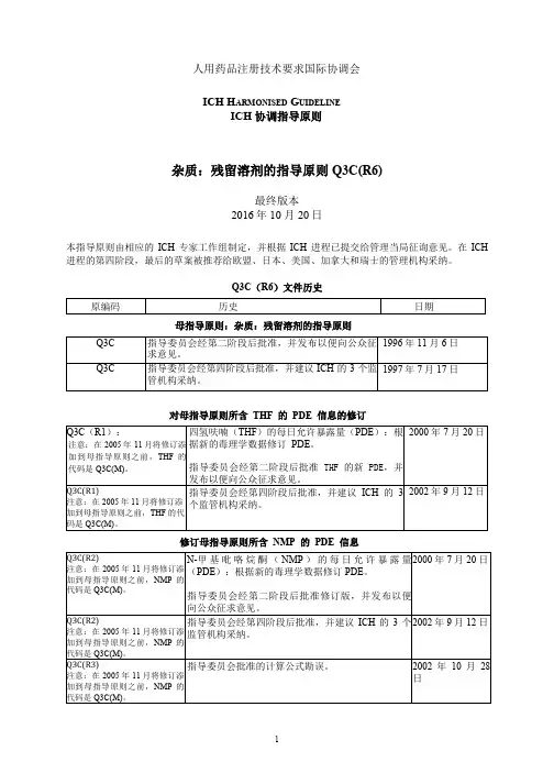 Q3C(R6)-20191004-S-Step 4杂质：残留溶剂指导原则