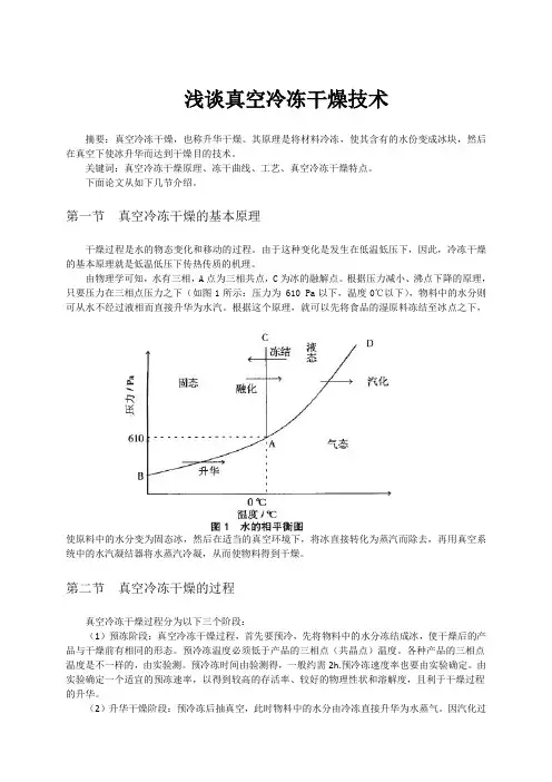 浅谈真空冷冻干燥技术