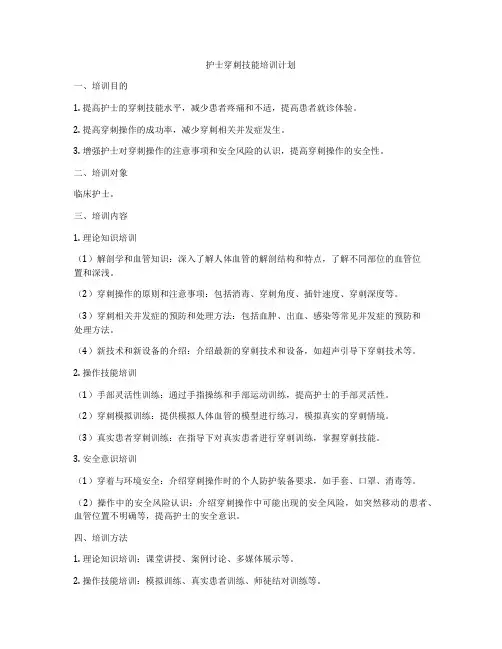 护士穿刺技能培训计划