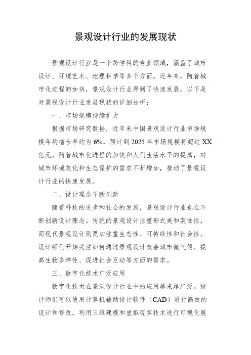景观设计行业的发展现状