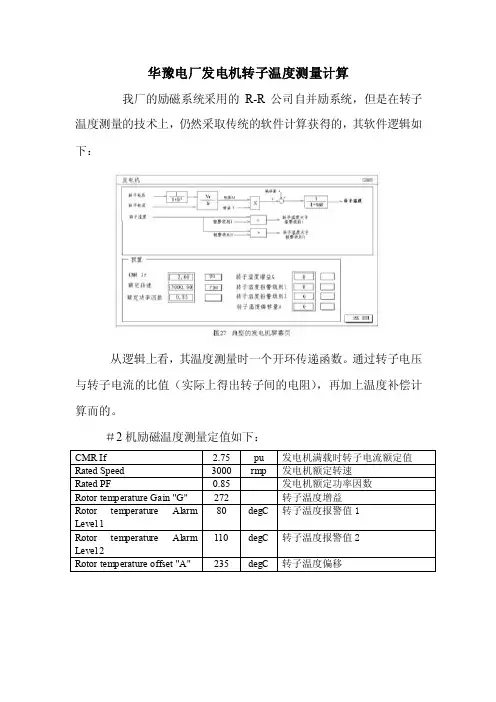 发电机转子温度计算