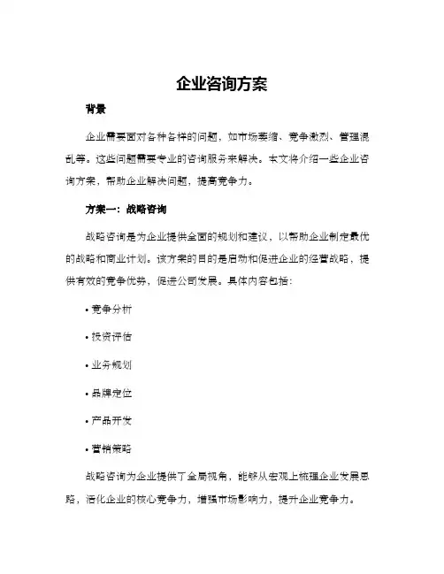 企业咨询方案