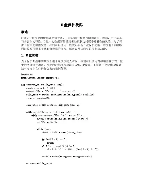 u盘保护代码