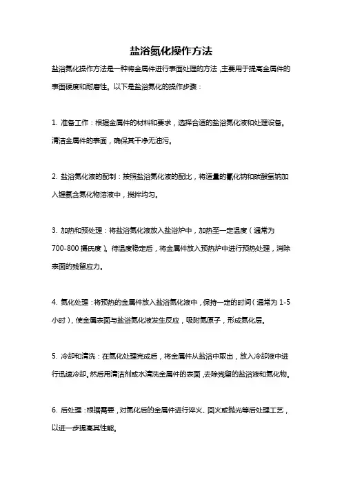 盐浴氮化操作方法