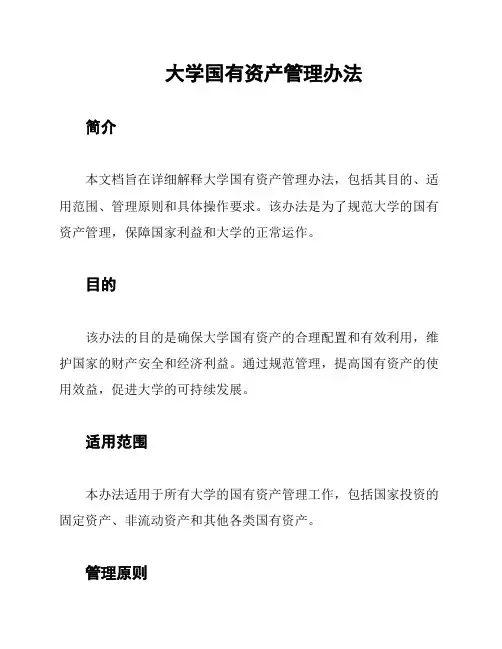 大学国有资产管理办法