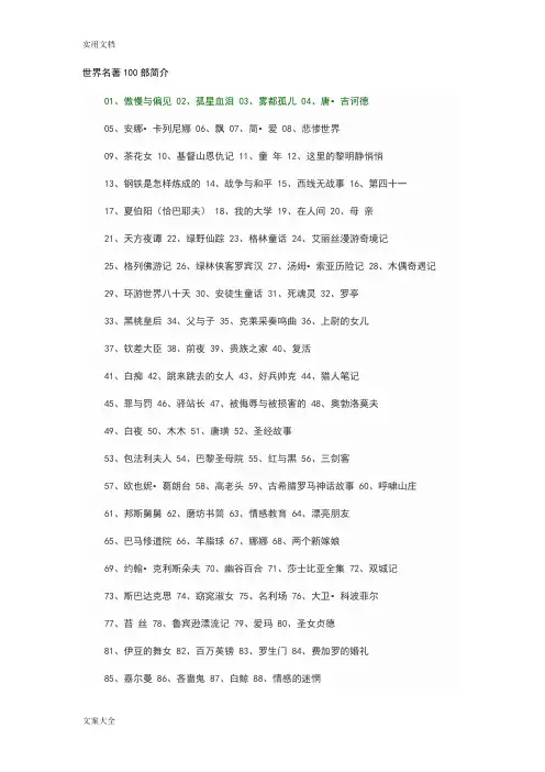 世界名著100部