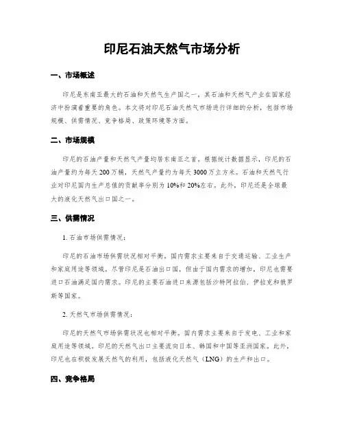 印尼石油天然气市场分析