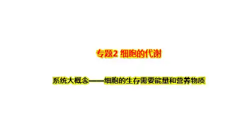 专题2 细胞的代谢 系统大概念——细胞的生存需要能量和营养物质