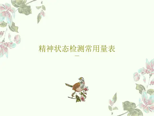 精神状态检测常用量表18页PPT
