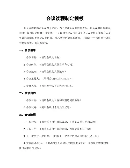 会议议程制定模板