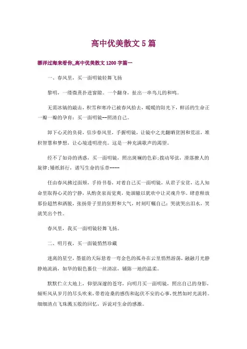 文学_高中优美散文5篇