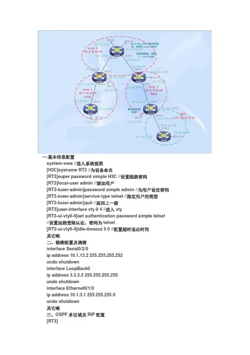 H3C路由器OSPF命令