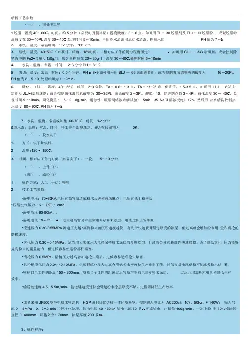喷粉工艺参数
