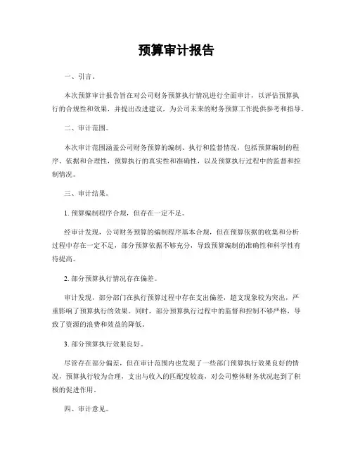 预算审计报告