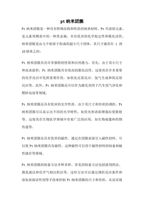 pt纳米团簇