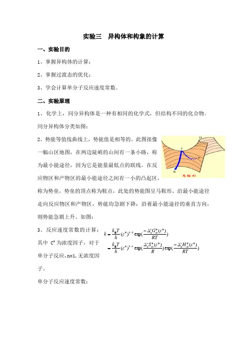 异构体和构象的计算--实验报告1