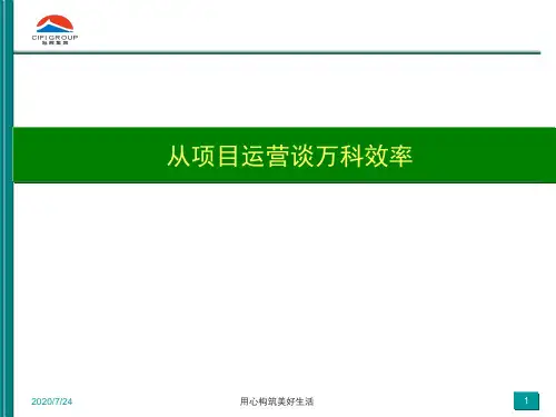 万科的效率及执行力分析资料