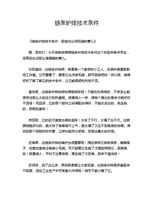 链条炉排技术条件