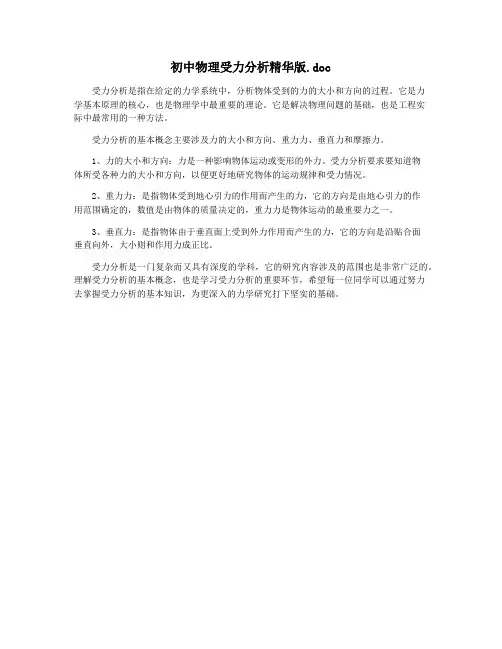 初中物理受力分析精华版.doc