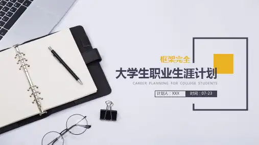 职业生涯规划工作规划大学生职业规划未来规划PPT模板