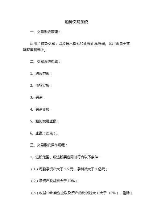 趋势交易系统