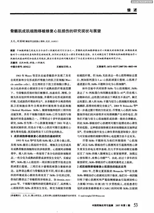 骨骼肌成肌细胞移植修复心肌损伤的研究现状与展望
