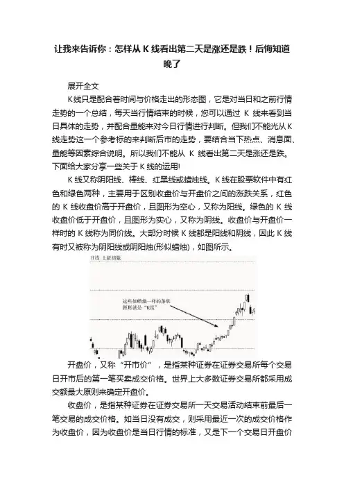 让我来告诉你：怎样从K线看出第二天是涨还是跌！后悔知道晚了
