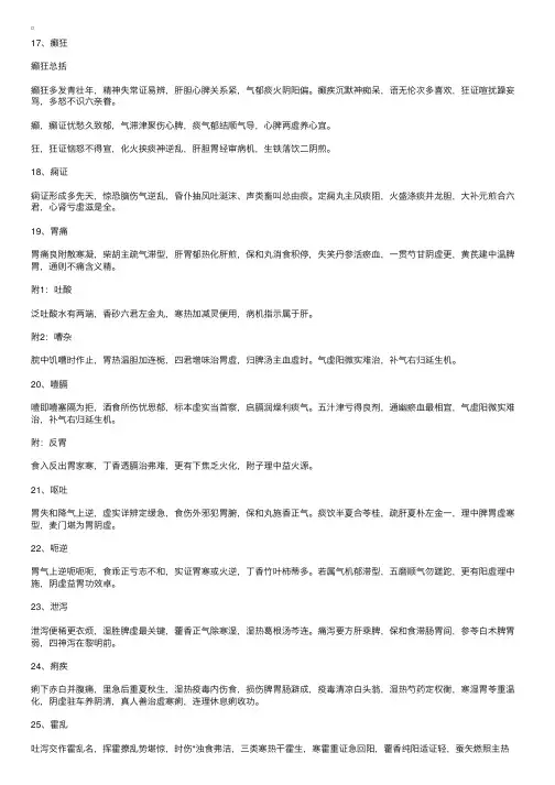 中西医结合辅导精华：内科学歌诀（2）