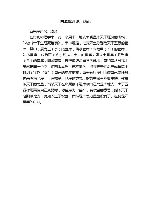 四墓库详论、精论