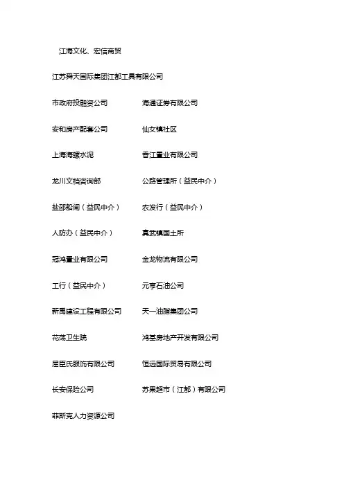 江都企业名录