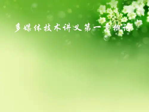 多媒体技术讲义第一章概论优秀课件