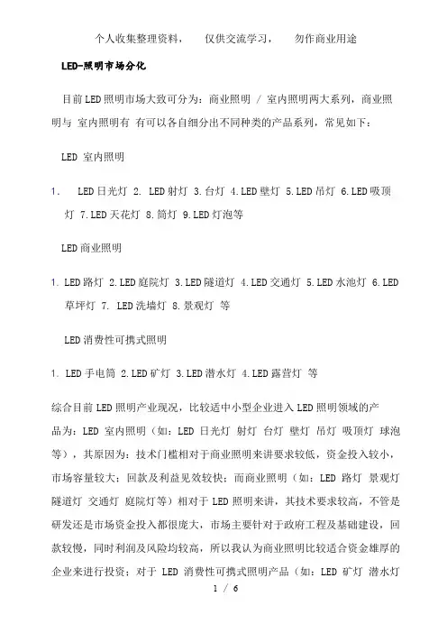 LED灯产品分类及其基础知识
