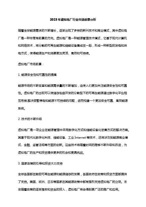 2023年虚拟电厂行业市场前景分析
