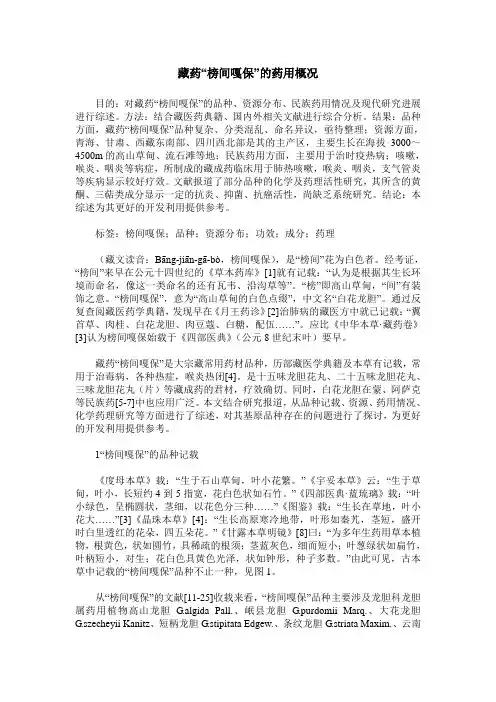 藏药“榜间嘎保”的药用概况